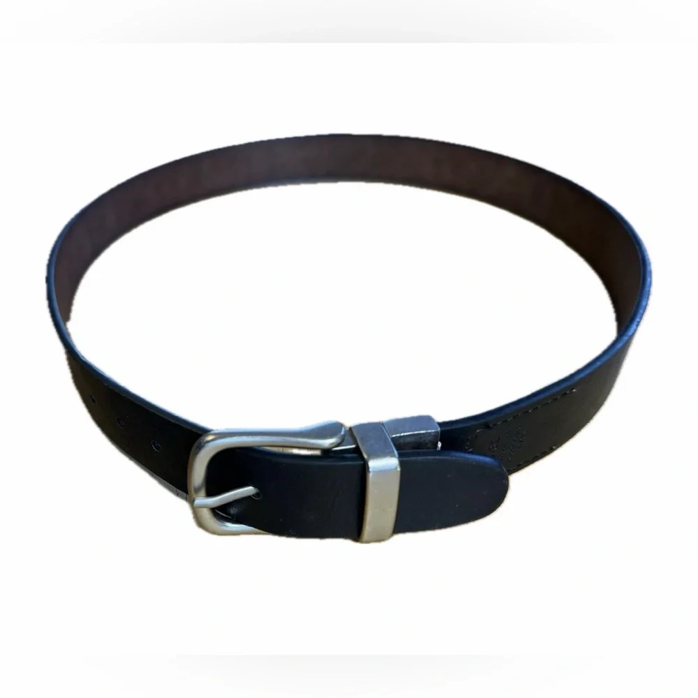 Levis Boy's Reversible Nickel Logo Patch Belt L 30-32 Brown/Black